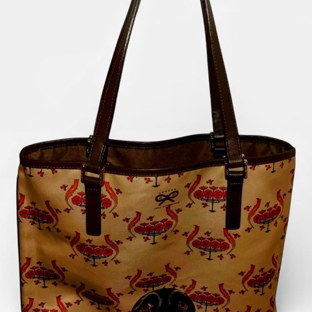 Reversible Anya Hindmarch chocolate brown Labrador puppy dog tote bag purse - Picture 4 of 13